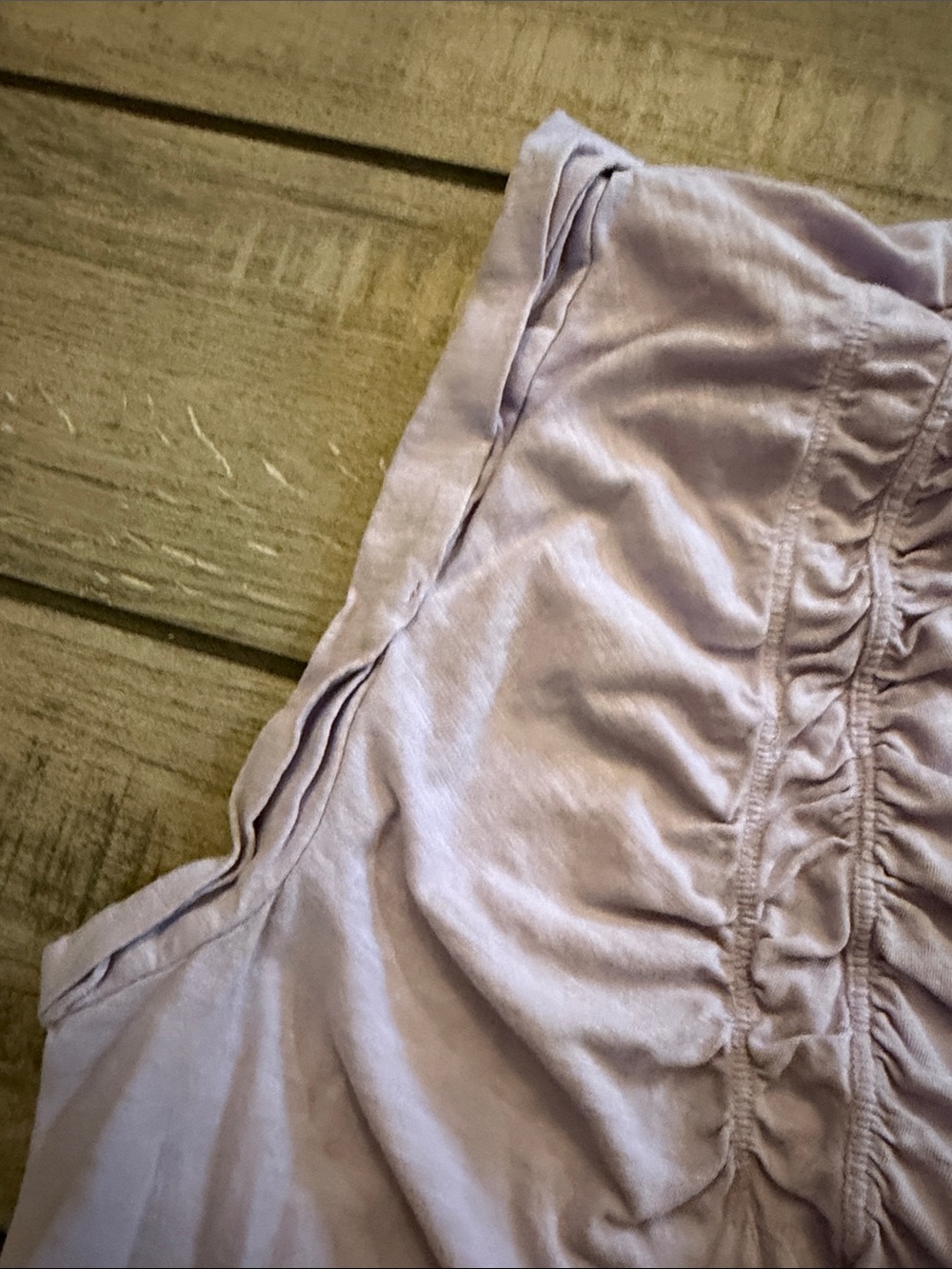 Pilcro Light Lavender Ruched Shoulder Tank - Picture 4 of 9